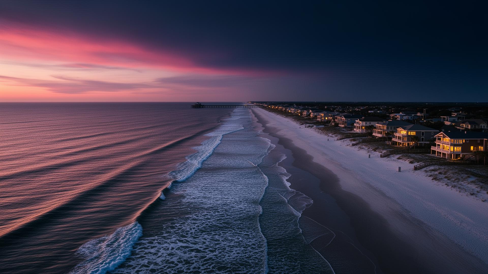 The Grand Strand coastline near Myrtle Beach, South Carolina